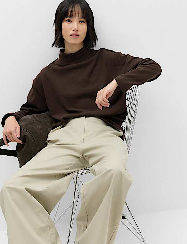 Cotton Rich Cosy Funnel Neck Top