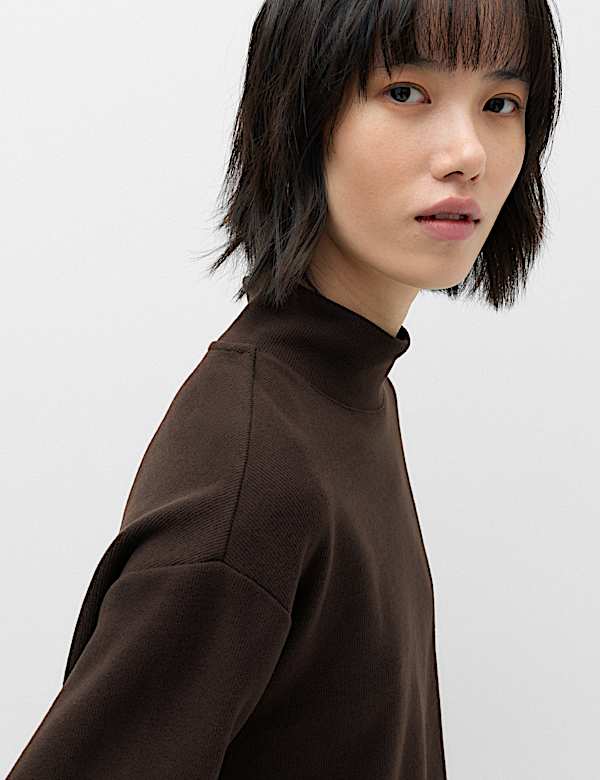 Cotton Rich Cosy Funnel Neck Top