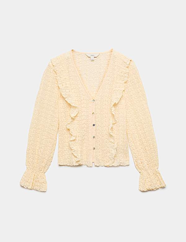 Lace V-Neck Ruffle Top - AU