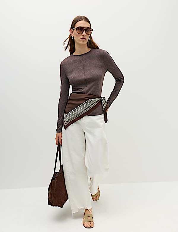 Marl Long Sleeve Top with Wool
