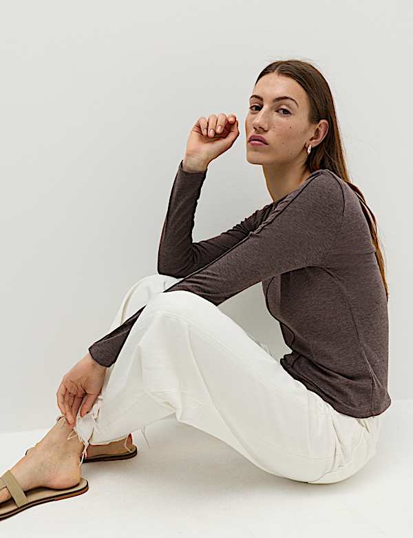 Marl Long Sleeve Top with Wool