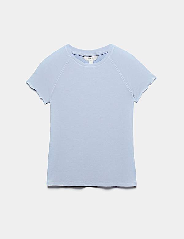 Camiseta de manga corta con borde ondulado - ES