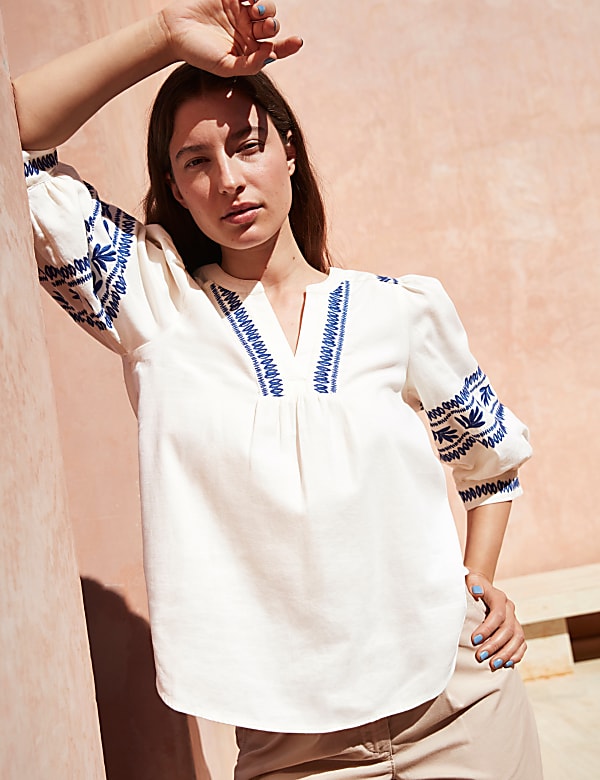 Pure Cotton Embroidered Blouse