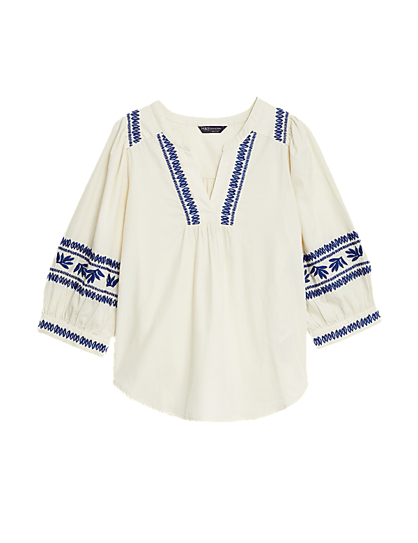 Pure Cotton Embroidered Blouse