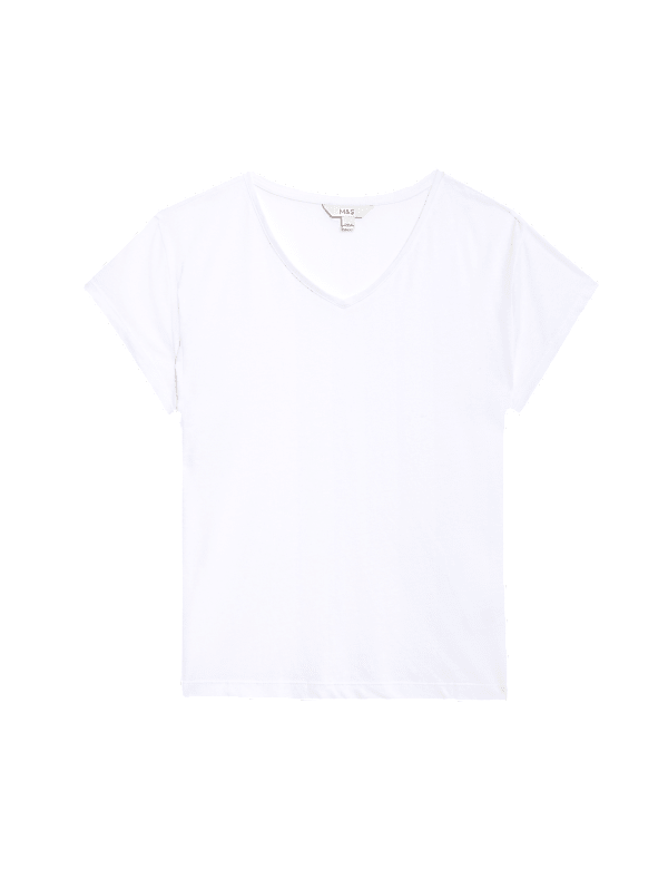 Linen Blend V-Neck Regular Fit T-Shirt