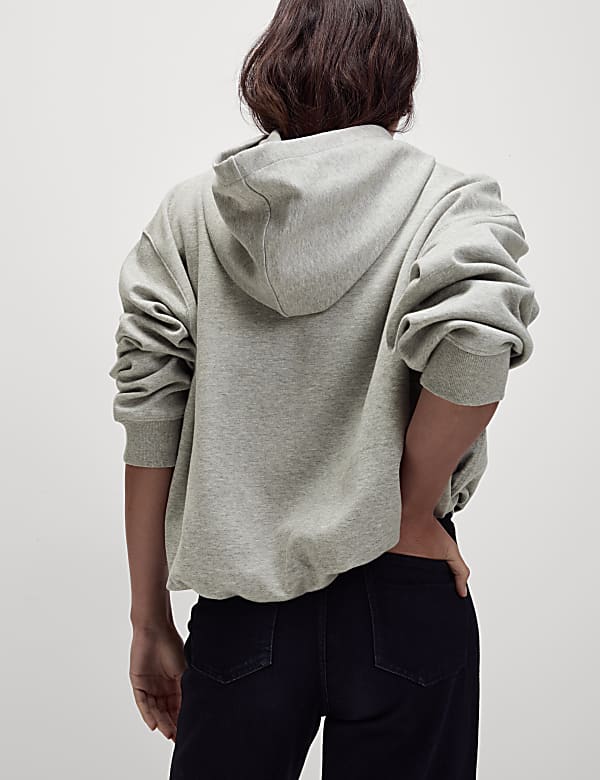 Cotton Rich Bubble Hem Hoodie - IL