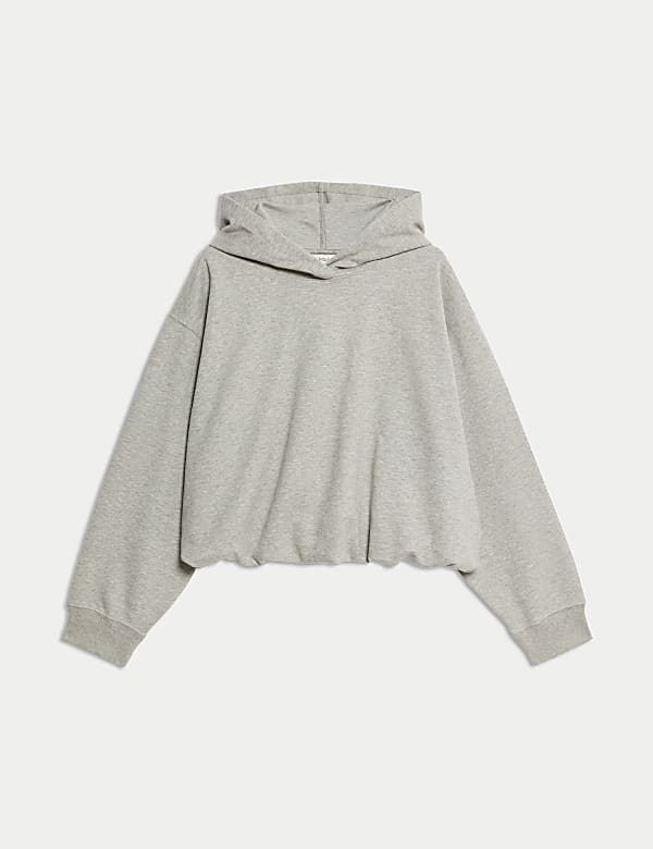 Cotton Rich Bubble Hem Hoodie - IL