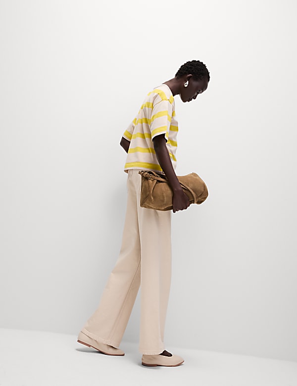 Pure Cotton Striped Boxy T-Shirt