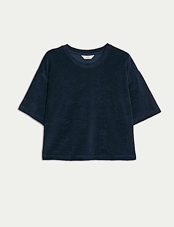 Cotton Rich Towelling Cropped Top - BE