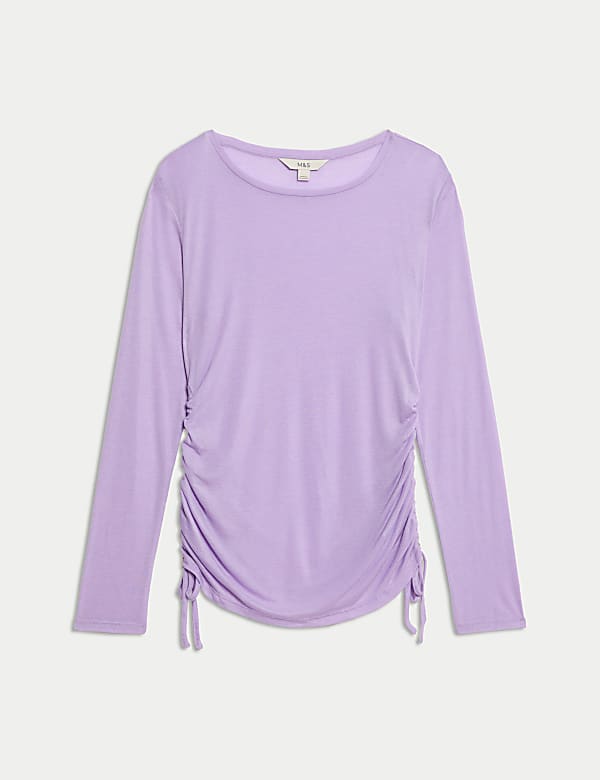 Lyocell Rich Ruched Top with Wool - JE