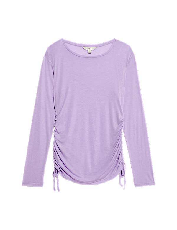 Lyocell Rich Ruched Top with Wool