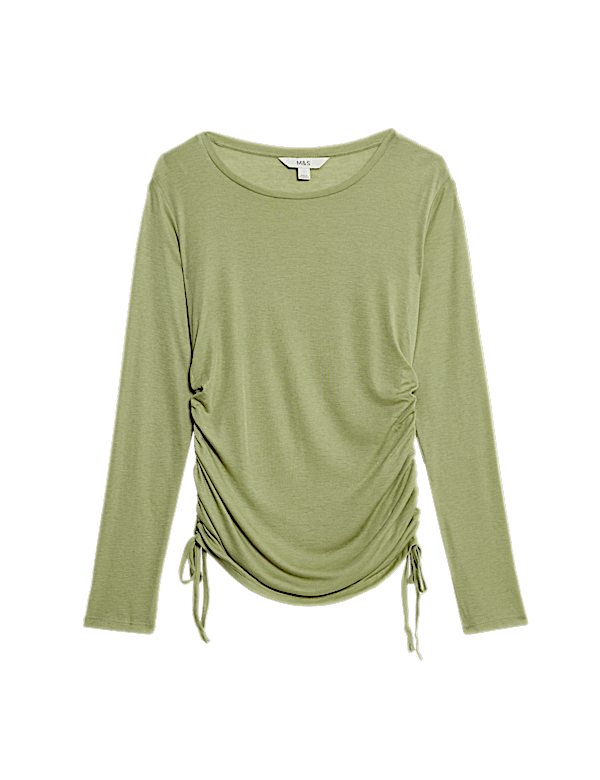 Lyocell Rich Ruched Top with Wool