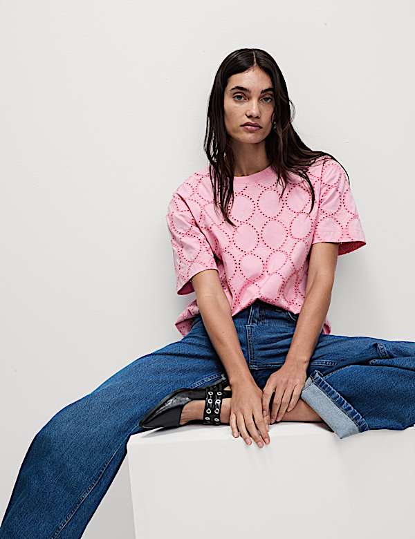 Cotton Rich Broderie T-Shirt