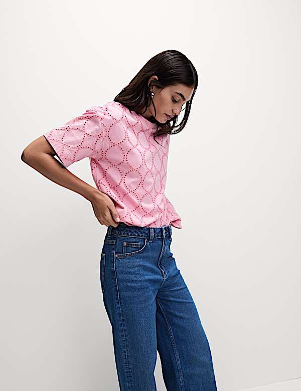 Cotton Rich Broderie T-Shirt