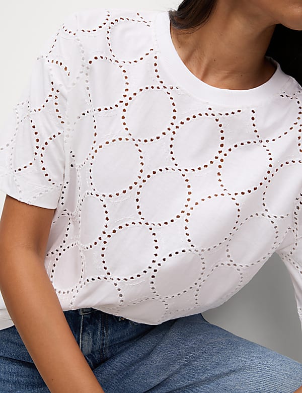Cotton Rich Broderie T-Shirt