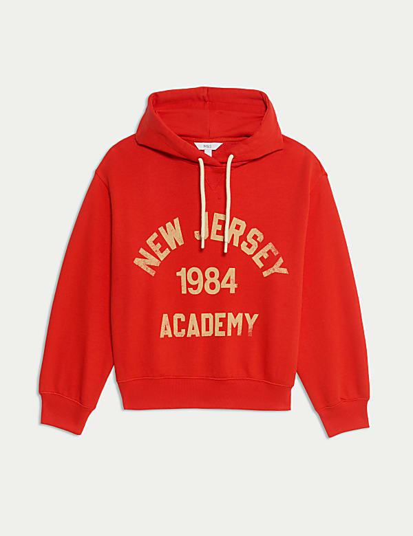 Cotton Rich Slogan Hoodie - US