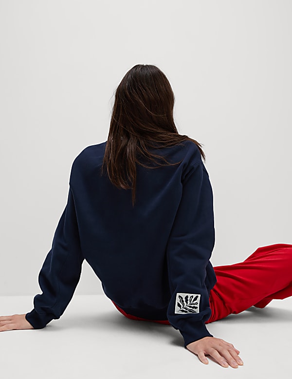 Pure Cotton Slogan Relaxed Sweat-shirt - RO