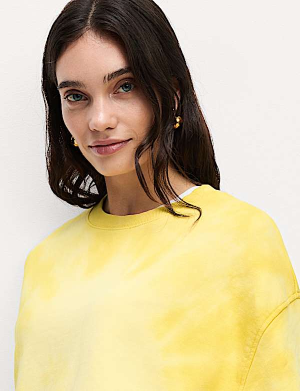 Sweat-shirt coupe courte 100 % coton motif Ombre - FR