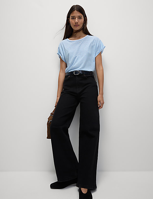 Linen Blend Striped T-Shirt - JO