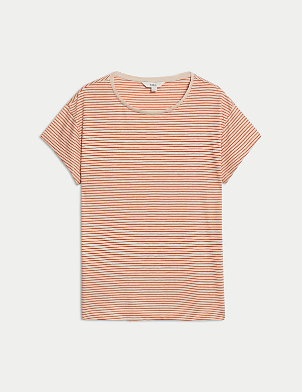 Linen Blend Striped T-Shirt - AU