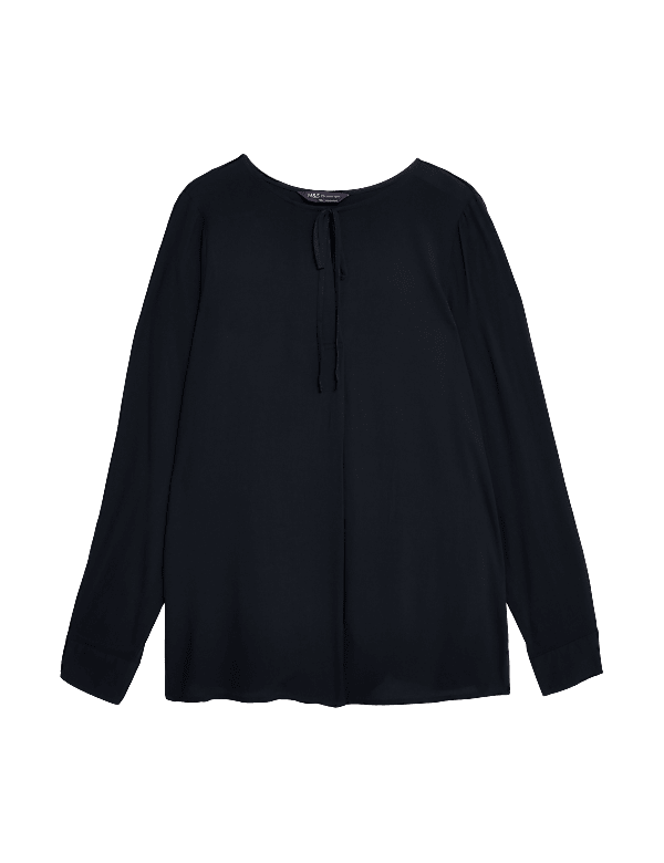 V-Neck Tie Front Blouse