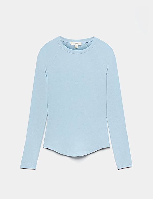 Long Sleeve Mesh Raglan Slim T-Shirt - CZ