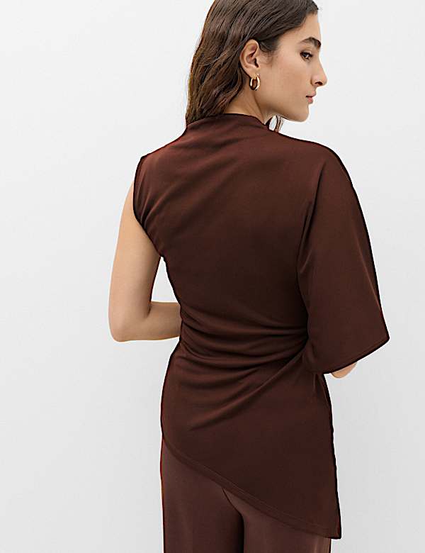 Top drap&eacute; asym&eacute;trique &agrave; une &eacute;paule - LU
