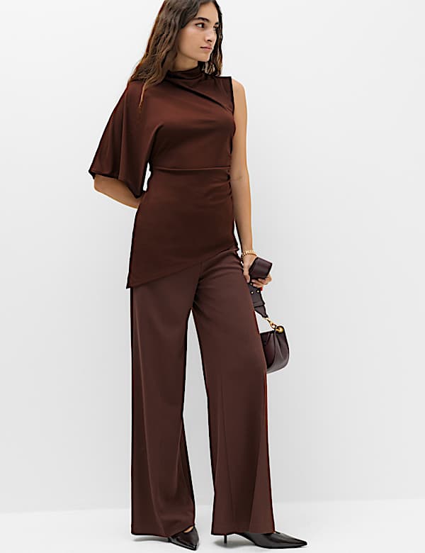 Top drap&eacute; asym&eacute;trique &agrave; une &eacute;paule - LU