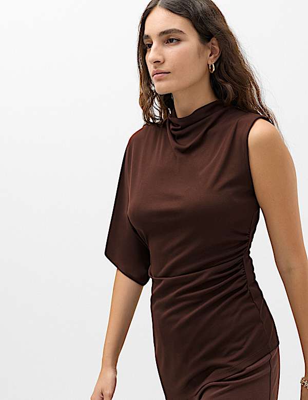 Top drap&eacute; asym&eacute;trique &agrave; une &eacute;paule - LU