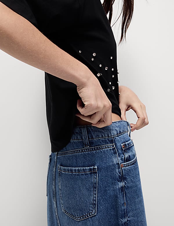 Pure Cotton Embellished Regular Fit T-Shirt