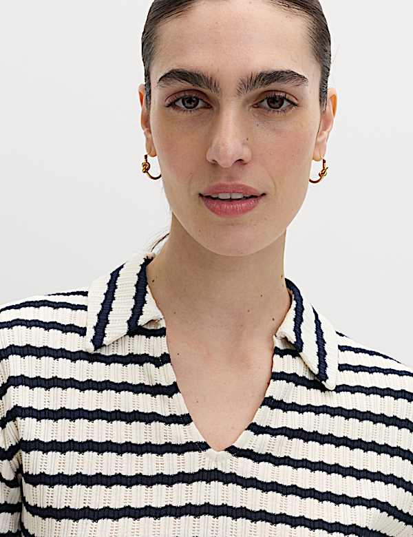 Žak&aacute;rov&yacute; proužkovan&yacute; top ze směsi bavlny - CZ