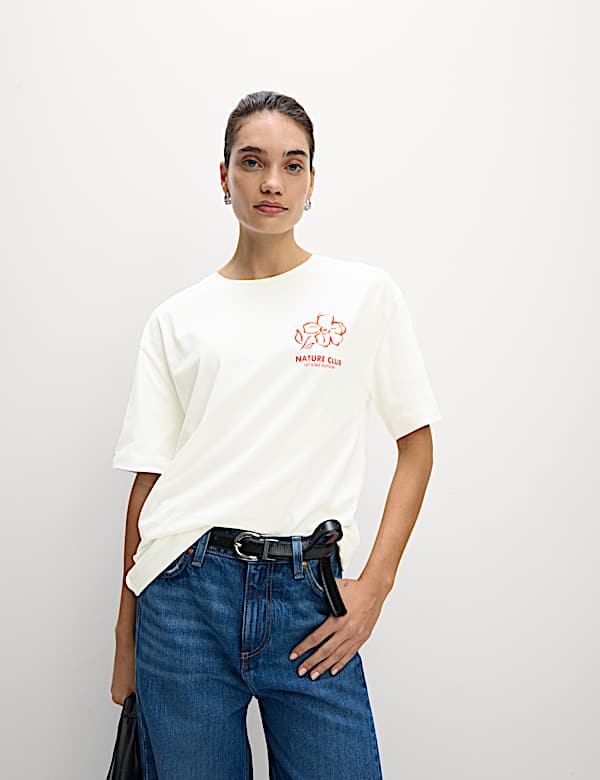 Pure Cotton Graphic Oversized T-Shirt
