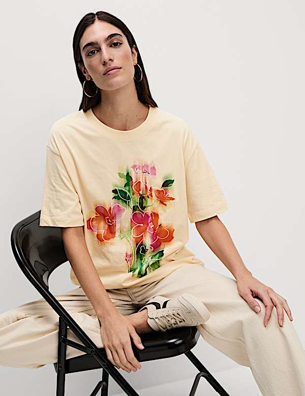 Pure Cotton Graphic Oversized T-Shirt