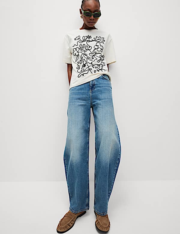 Pure Cotton Graphic Oversized T-Shirt