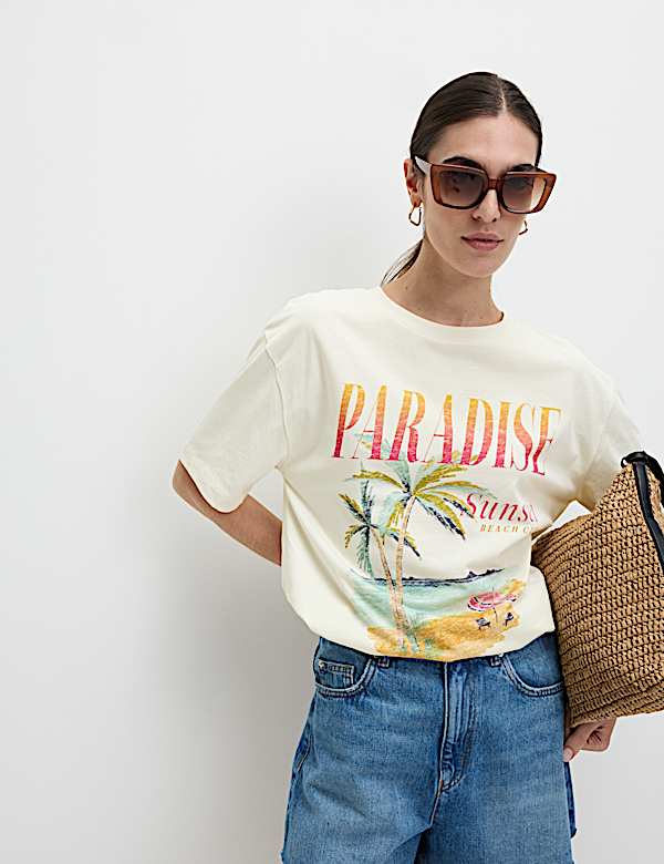 Pure Cotton Graphic Oversized T-Shirt