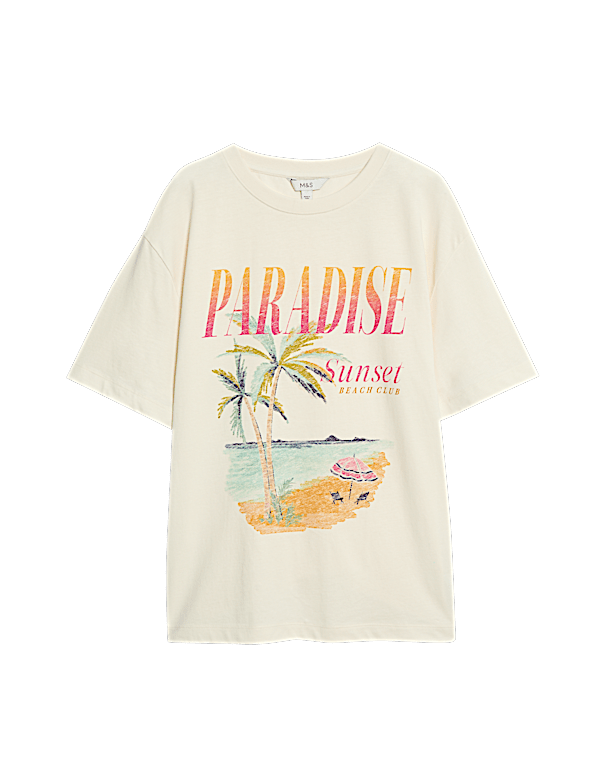 Pure Cotton Graphic Oversized T-Shirt