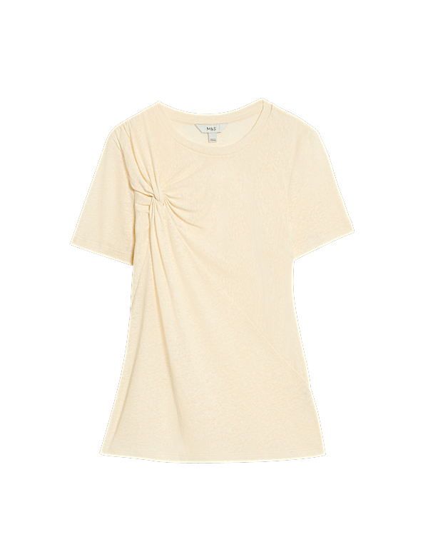 Linen Rich Twist Front T-Shirt