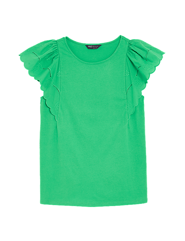 Pure Cotton Broderie Detail Top