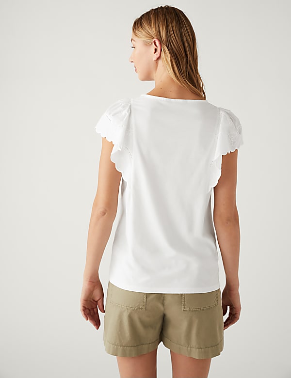 Pure Cotton Broderie Detail Top
