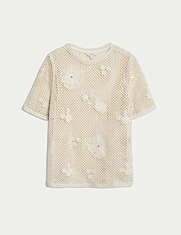 Glitzerndes H&auml;kel-T-Shirt - AT