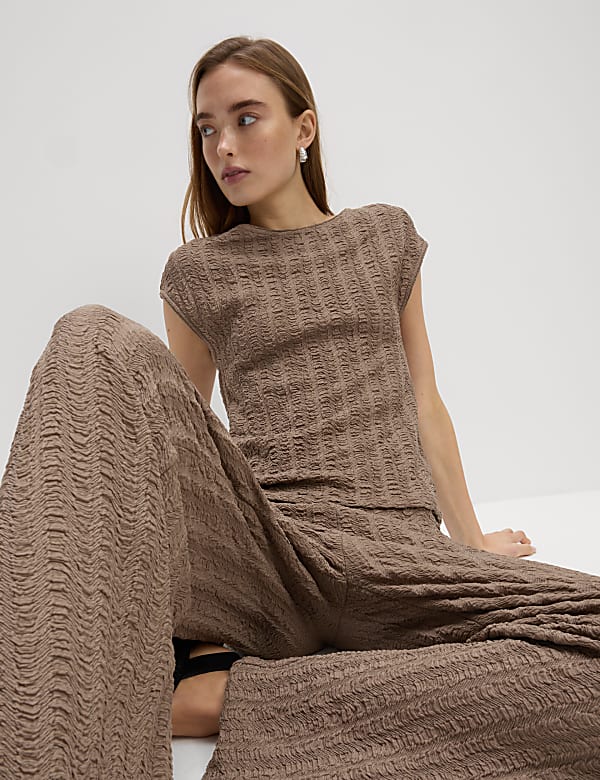 Short Sleeve Textured Top