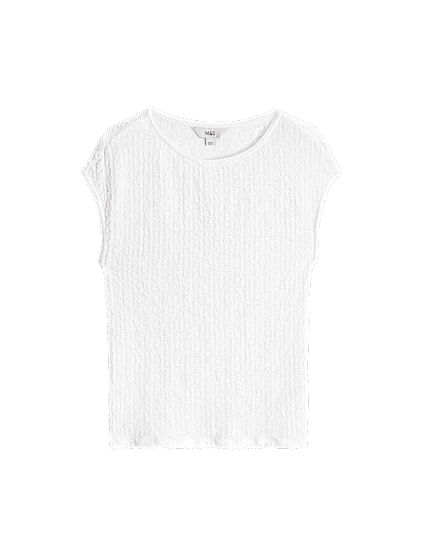 Short Sleeve Textured Top