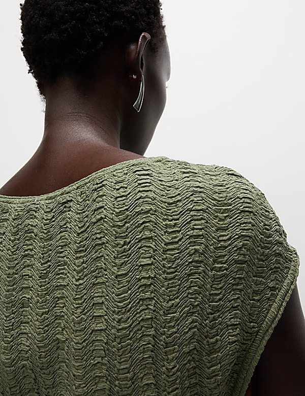 Short Sleeve Textured Top