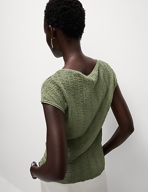 Short Sleeve Textured Top