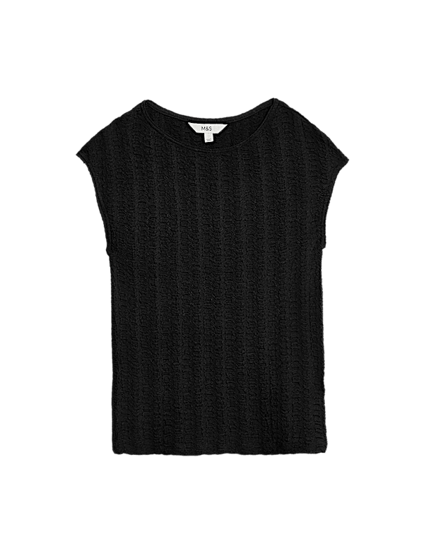Short Sleeve Textured Top