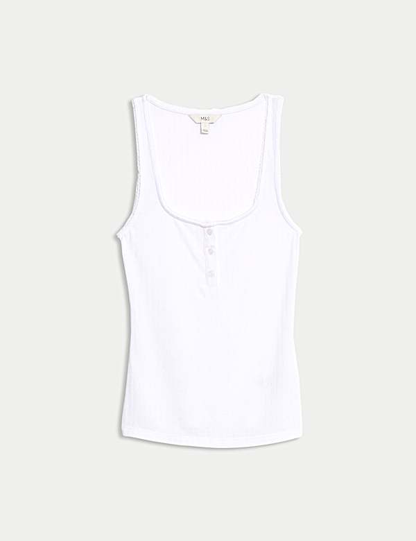 Rompi Leher Persegi Pointelle - ID