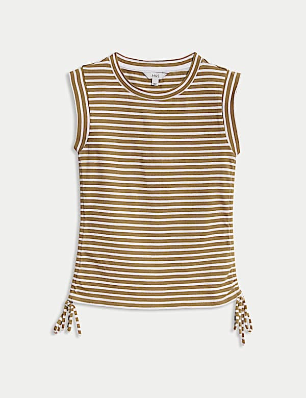 Pure Cotton Striped Drawstring Top