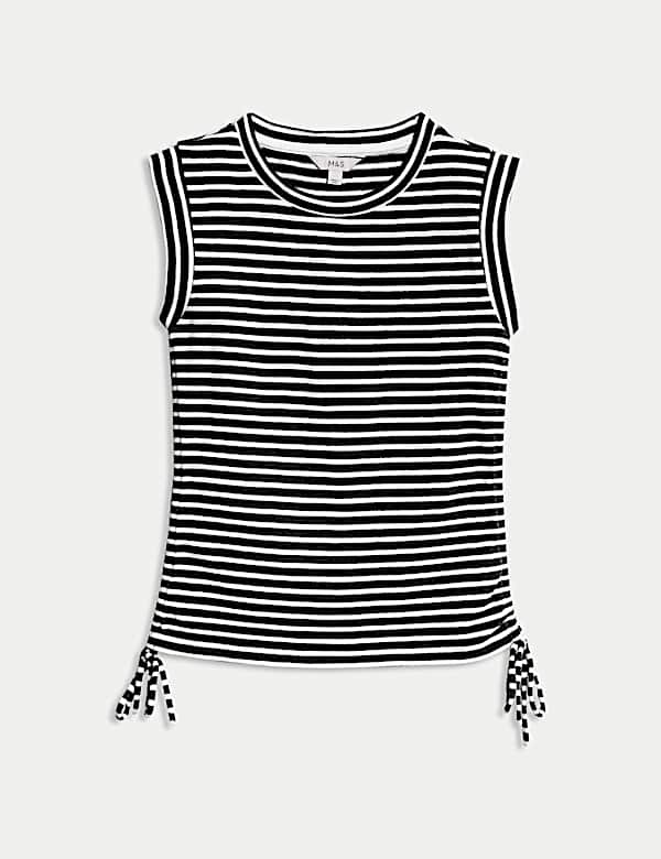 Pure Cotton Striped Drawstring Top