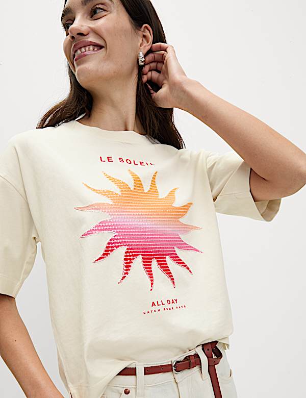 Pure Cotton Embellished T-Shirt - CH