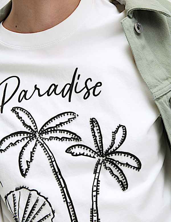 Pure Cotton Embellished T-Shirt